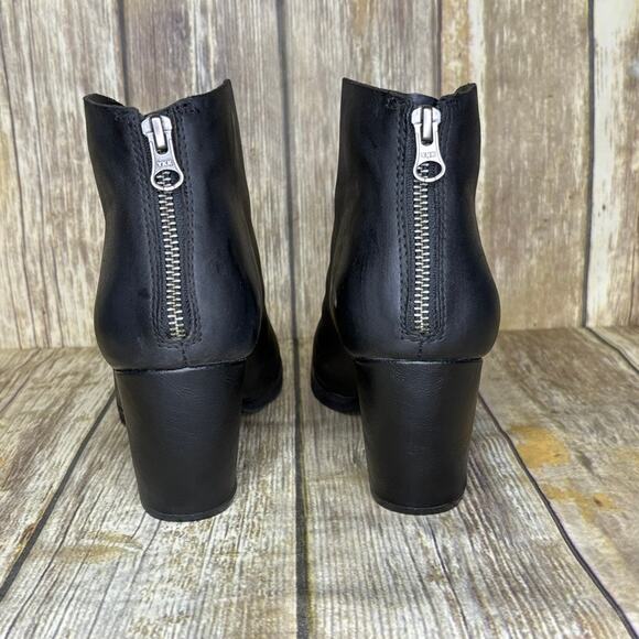 Korks Shamira Black Leather Ankle Witchy Goth Biker Booties Womens Sz 11M - Picture 3 of 8